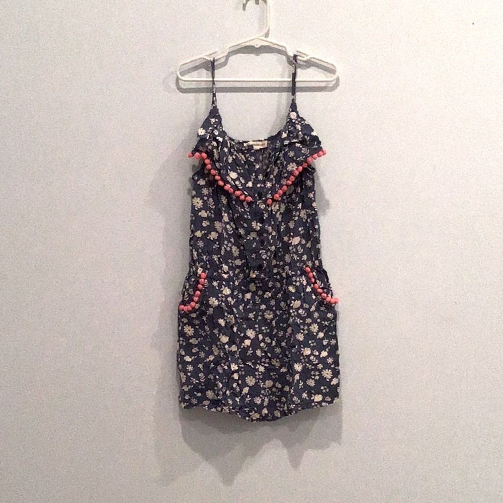 Floral romper with ruffle top